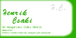 henrik csaki business card