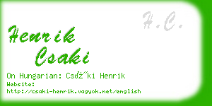 henrik csaki business card